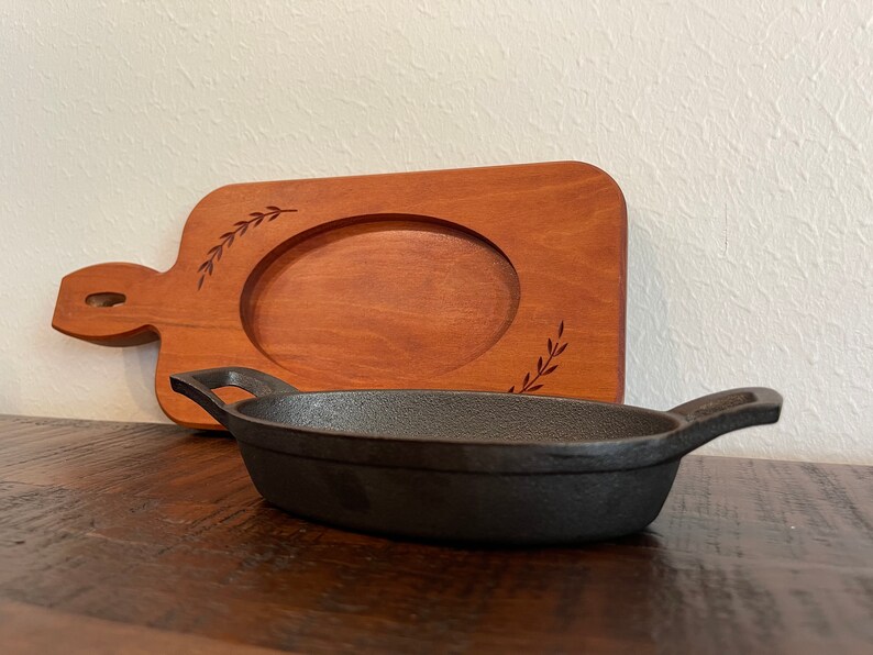 Cast Iron Serving Trays Solid Cherry Hardwood Etsy