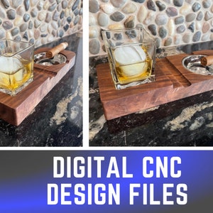 Cigar and Whiskey Holder (11.5"x 4.5" x 1.5") - CNC Digital Carving Files