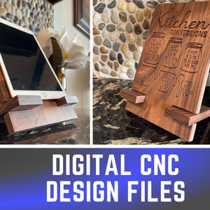 iPad Holder with Kitchen Conversions Digital CNC Carve Files image 1