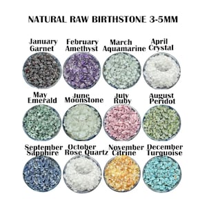 Natural Raw Birthstone , Crystal Rough Chips, Healing Crystal Crushed Rough, Great for Woodworking, January to December Birthstone 3-5mm