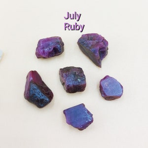 July Birthstone Raw Rough, Pink Ruby Loose Gemstones, DIY Making Raw Nuggets, 5-8mm To 8-10mm Raw Birthstone