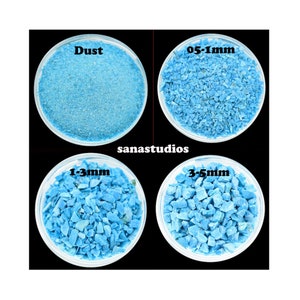 Blue Turquoise Raw Stone Powder: Crushed Healing Crystal for Woodworking