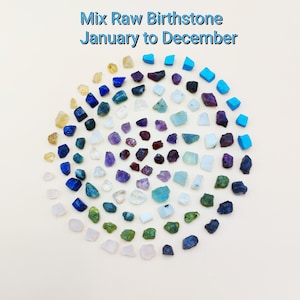 Raw Birthstone Loose Rough, Mixed Rough Birthstone 4-8mm To 8-12mm Loose Gemstones, January To December Birthstones, Mixed Lot Birthstones