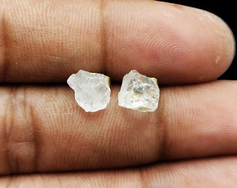 Raw Crystal Stud Earrings: April Birthstone, Healing Gemstone (4-6mm)