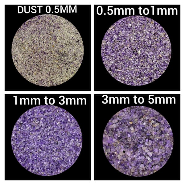 Amethyst-Rohstein-Pulver, Amethyst-Rohpulver, Heilkristall-Crushed-Pulver, ideal für die Holzbearbeitung, rohes dickes Pulver