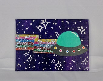 UFO 5x7 Canvas Painting