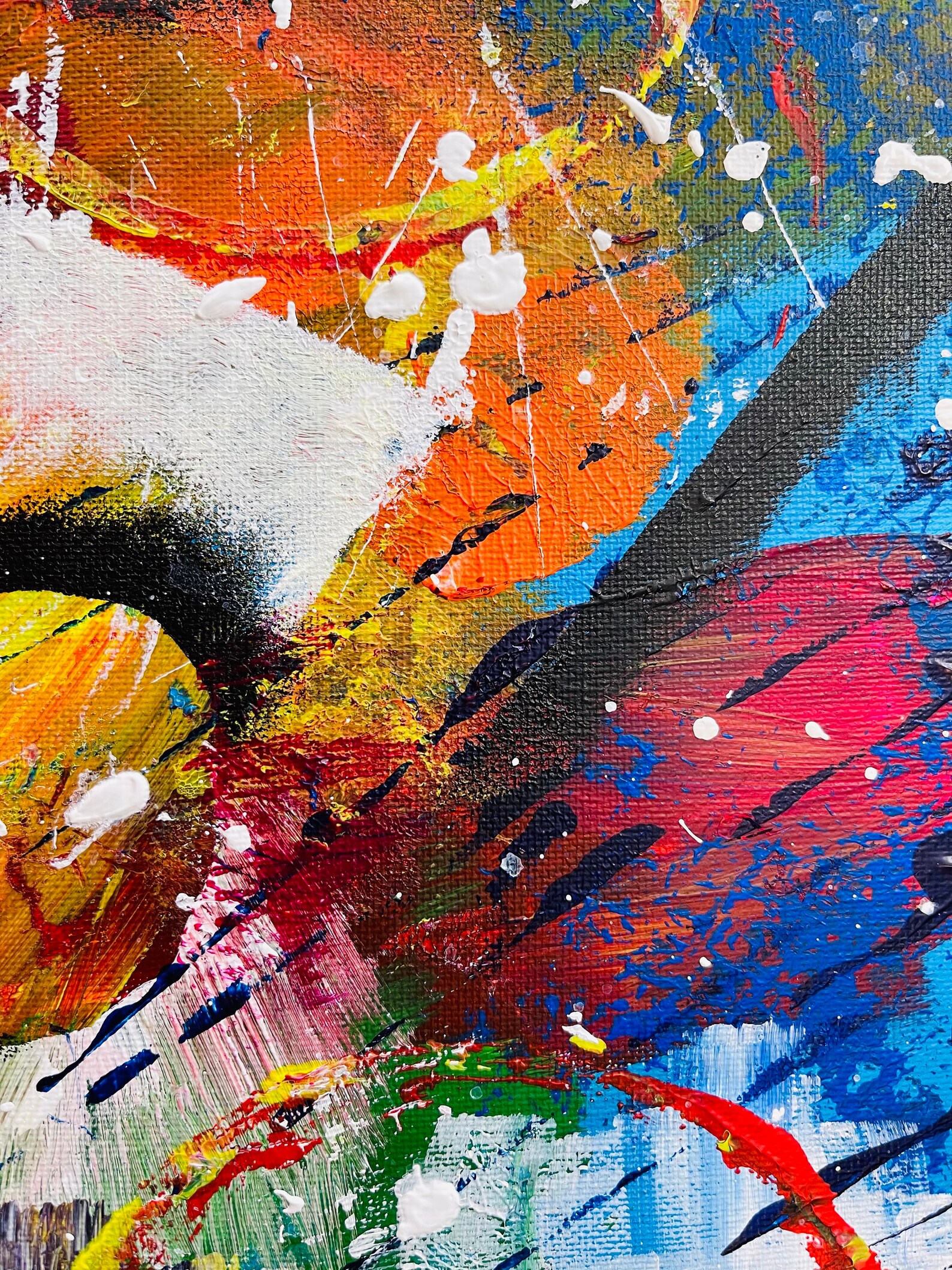 Multi Color Abstract Painting Handmade Wall Art Canvas Etsy