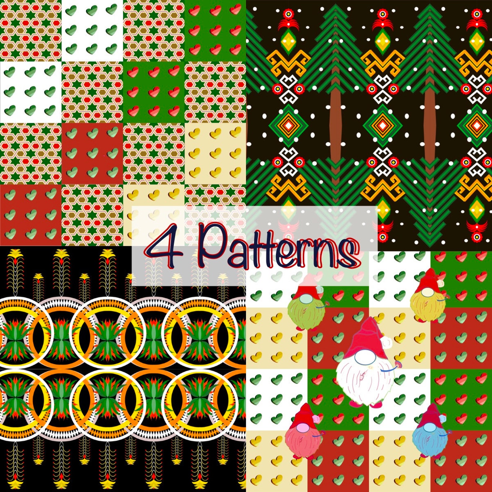 Christmas seamless repeating patternChristmas tree digital Etsy