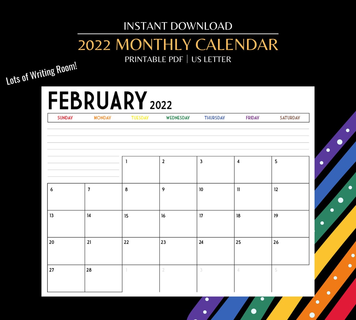 2022 pride monthly calendar landscape printable calendar etsy