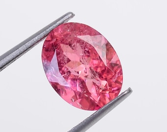 Vibrant Pink Tourmaline Oval Gemstone, Sparkling Natural Tourmaline, High-Quality Faceted Pink Crystal for Jewelry, October Birthstone Gift