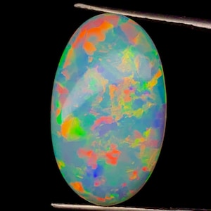 Welo Fire Opal Cabochon: Natural Ethiopian Opal Gemstone (24x14 MM)