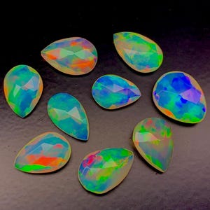 AAA Grade BIG SIZE Ethiopian Opal Faceted Drops, Ethiopian Opal Briolettes, Ethiopian Opal Drops 5x7 To 8x10MM For Jewelry Making