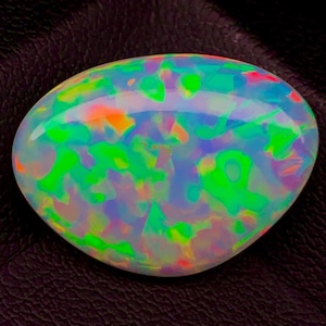 Natural Ethiopian Opal Cabochon: Multi-Fire Gemstone, 10.20 Cts