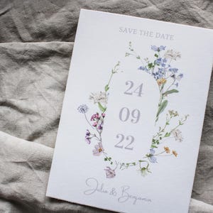 Hochzeitseinladung, florale Einladung, Einladung mit Blumen, Foto Einladung, Save the Date, Blumeneinladung, Minimalistische Einladung