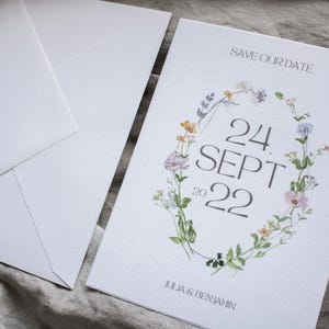 Save the date Einladung zur Hochzeit, Verlobung und Standesamt, Hochzeitseinladung, Einladungen Hochzeit, Blumen, Florale Einladung