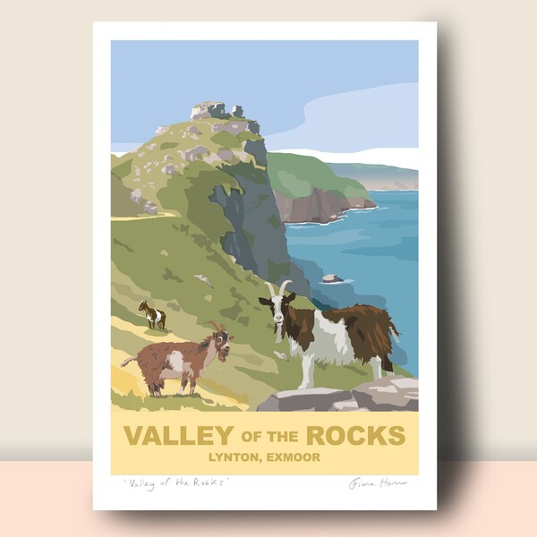 Valley of the Rocks, Lynton, EXMOOR: Travel Poster, Hand Signed (unframed)