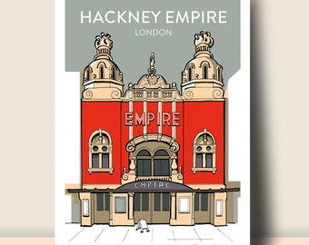 Hackney Empire Theatre London: Hand Signed Art Print/Poster (unframed)