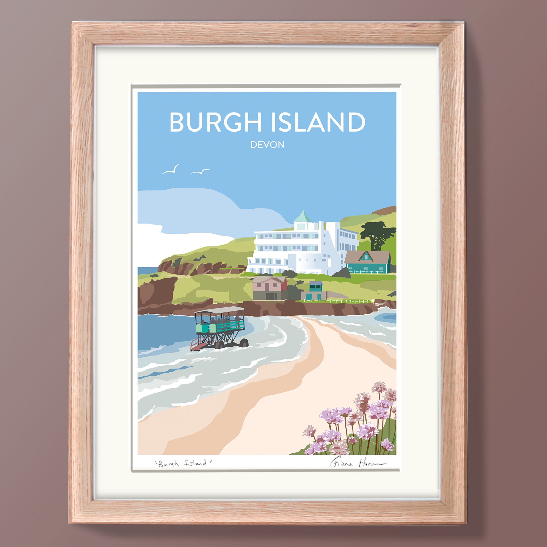 Burgh Island Devon Travel Poster Hand Signed Art Print Etsy UK burgh-island-devon-travel-poster-hand-signed-art-print-etsy-uk
