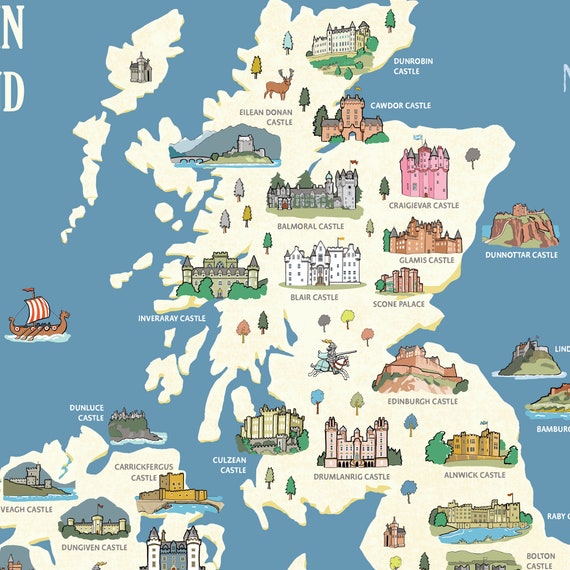Castles of Britain and Ireland, A4, A3 or A2. Unique Castles of Britain and Ireland, A4, A3 or A2. Unique