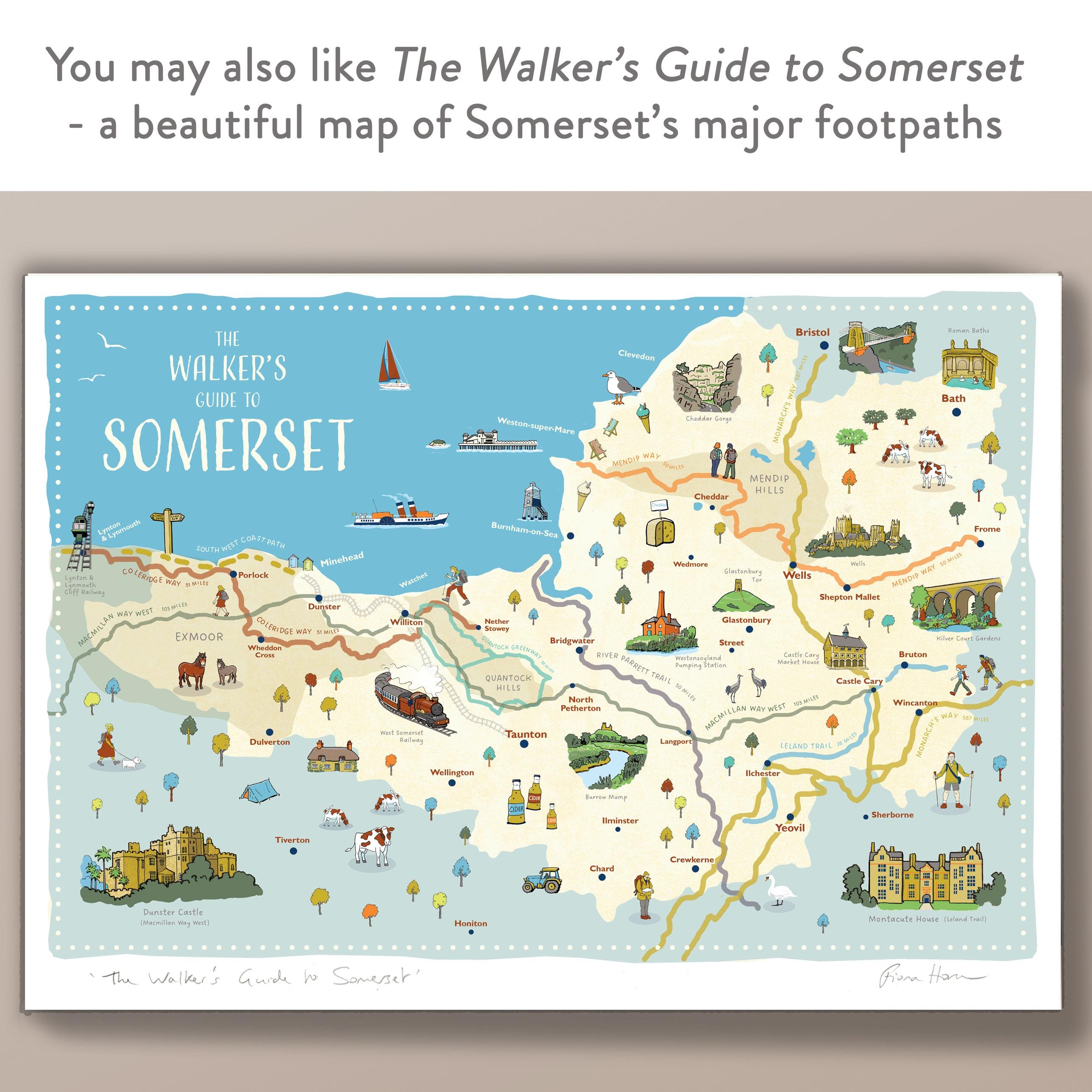 South West Coast Path Map Print: Illustrated England Hiking Trail - Etsy UK