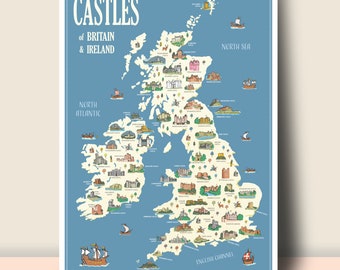 CASTLES of BRITAIN～英国の城ガイドマップポスター～ の額 CASTLES of BRITAIN～英国の城ガイドマップポスター～ の額
