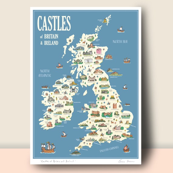 CASTLES of BRITAIN～英国の城ガイドマップポスター～ の額 CASTLES of BRITAIN～英国の城ガイドマップポスター～ の額