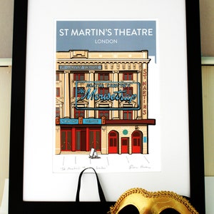 The Mousetrap, St Martin's Theatre London: Hand Signed Art Print or Poster, with Blue Sky theatre art print image 6