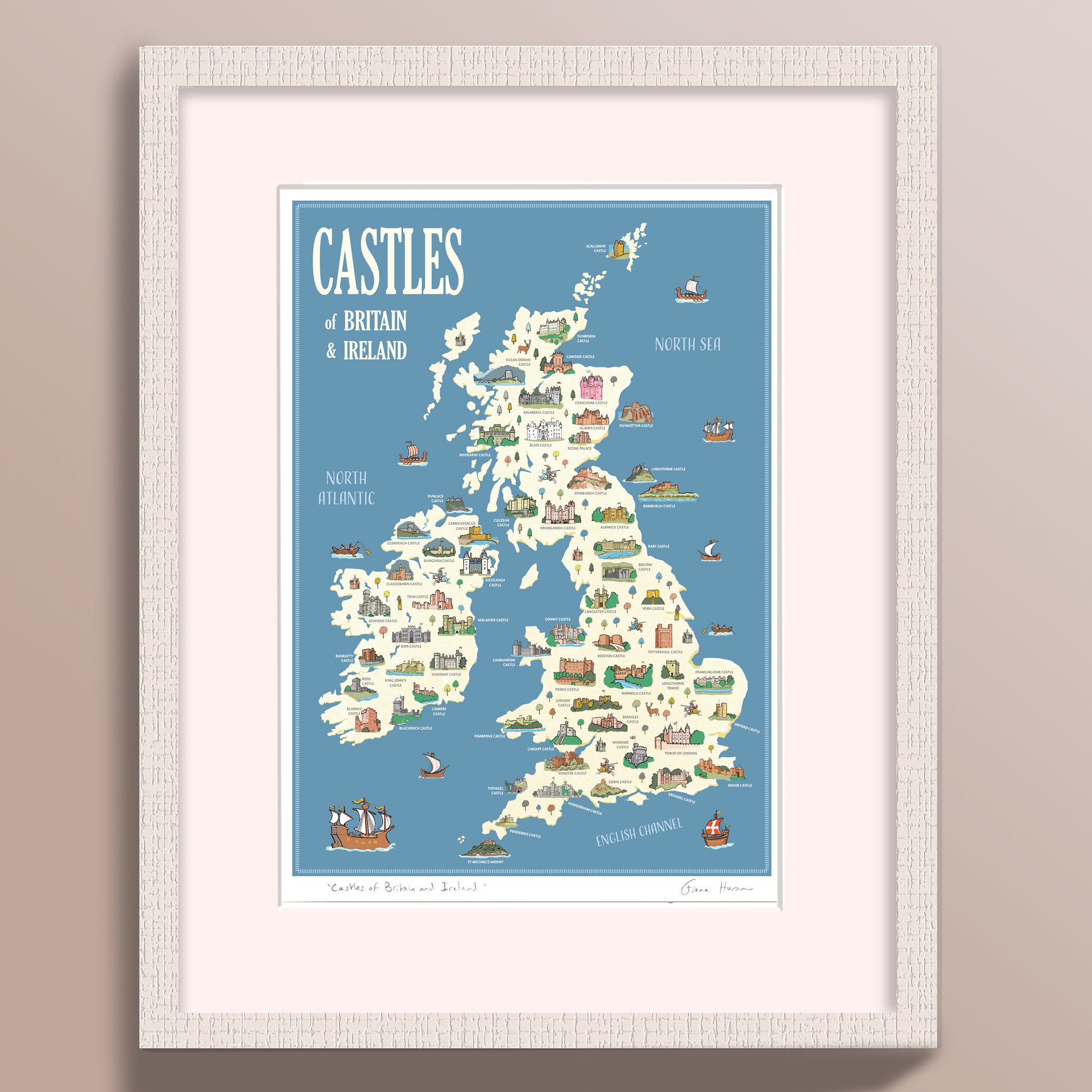 CASTLES of BRITAIN～英国の城ガイドマップポスター～ の額 CASTLES of BRITAIN～英国の城ガイドマップポスター～ の額
