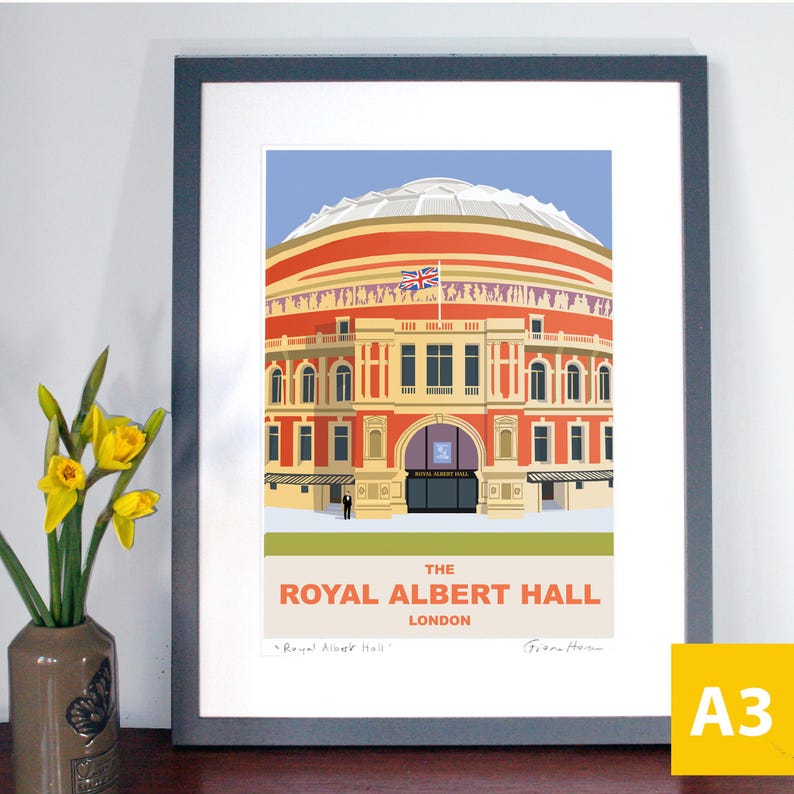 Royal Albert Hall Art Print: Hand Signed London Travel Poster - Etsy