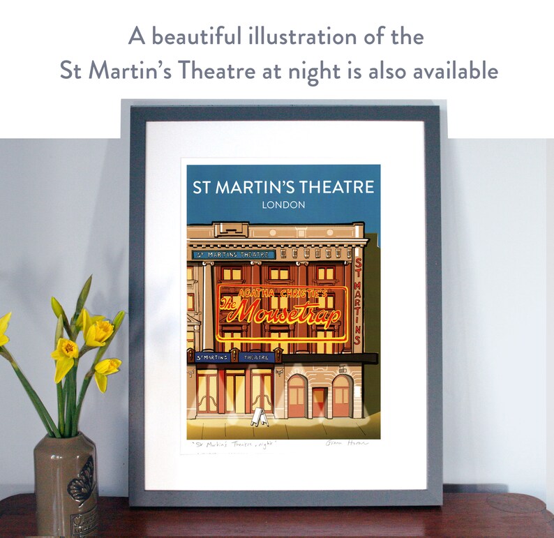 The Mousetrap, St Martin's Theatre London: Hand Signed Art Print or Poster, with Blue Sky theatre art print image 9