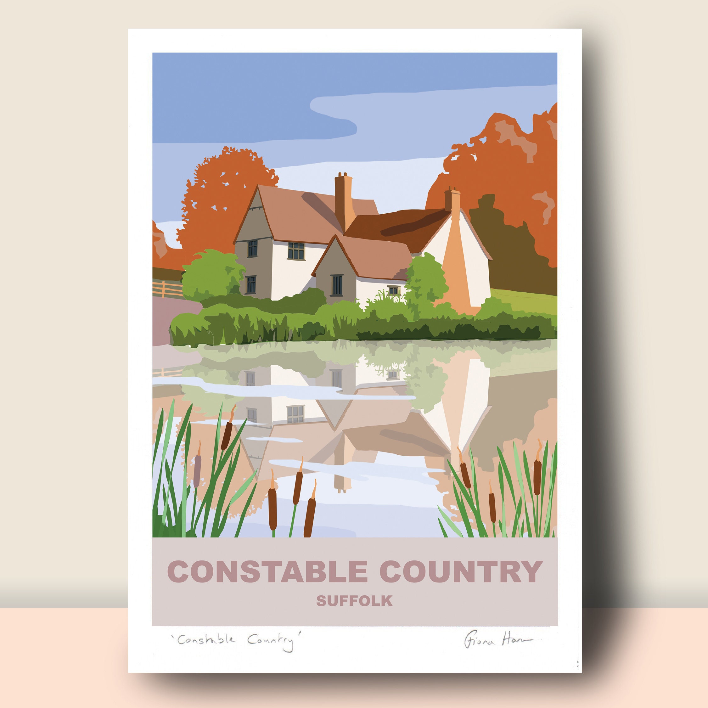 Hilly Lott's Cottage Flatford 版画　ヴィンテージ File:Willy Lott's Cottage by John Constable 1832.jpg