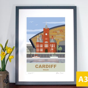 Cardiff Bay, Wales: Travel Art Print or Poster, Hand Signed, Wales ...