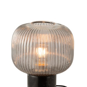 Tischlampe, Glas, Marmor, Grau, Schwarz, elegant, Wohndeko, Deko, Leuchte, design, persönliches Geschenk