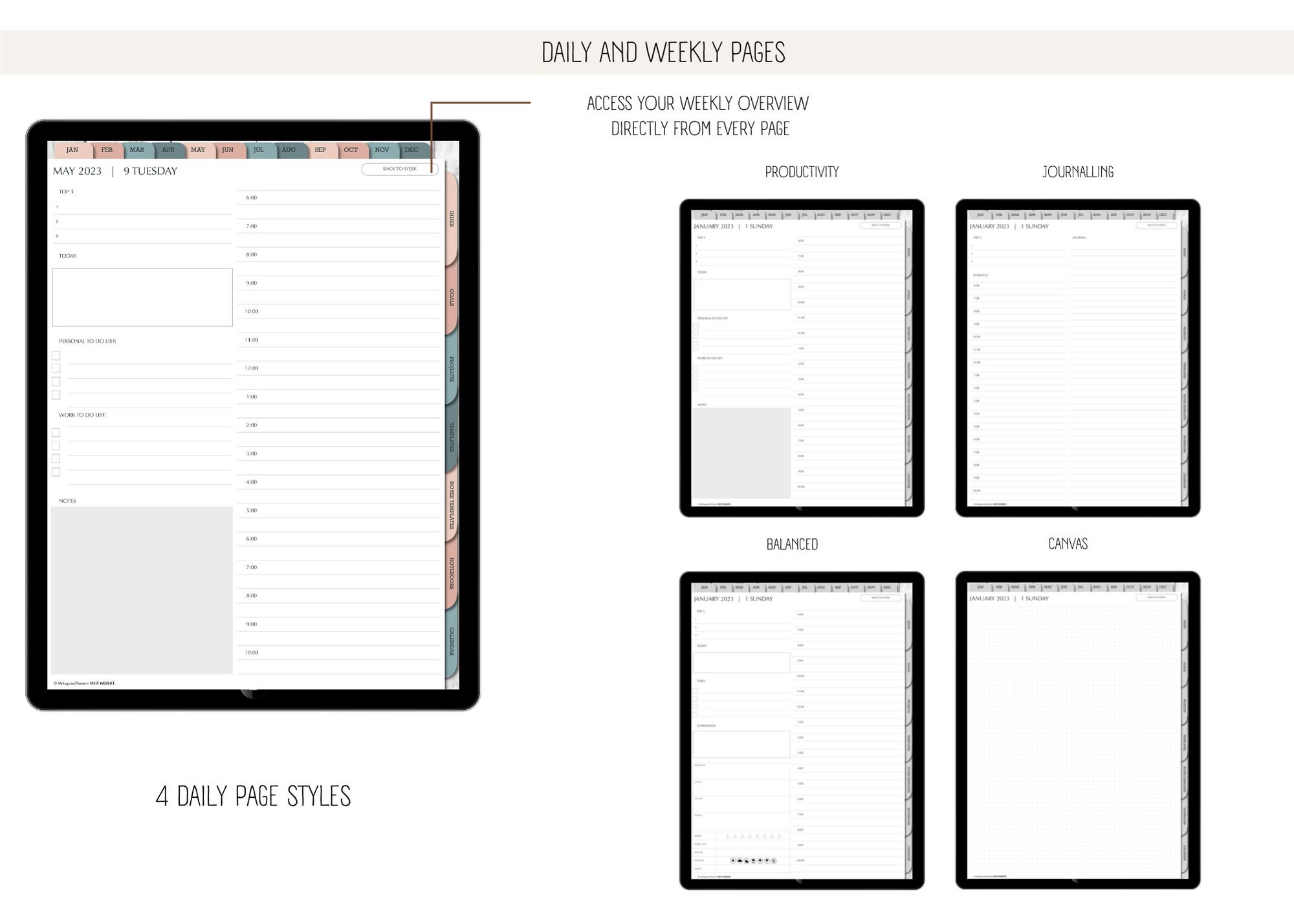 ADHD Digital Planner 2023 Custom Calendar Digital Download Etsy