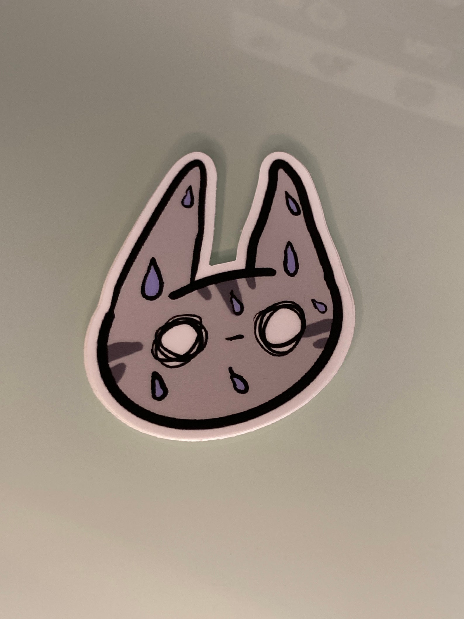 Cute Stressed Cat Sticker | Etsy