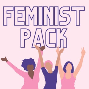 Ready to Post Feminism Pack - Instagram posts, png, Feminist inspiration, Printable, Colorful Social Media Posts