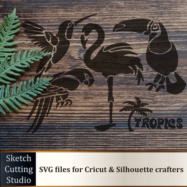 SVG Cut Files, Tropics Svg, Tropical Flowers Svg, Monkey SVG, Cricut File, Silhouette File