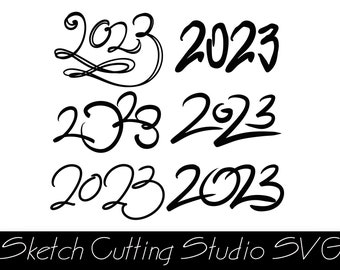 2023 lettering,3 SVG file, 2023 svg,  2023, Year 2023 svg, 2023 New Year,pdf,svg,eps,ai,png