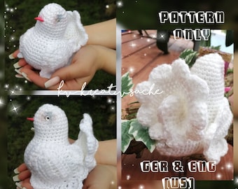 Friedenstaube DOVE OF PEACE Love bird crochet pattern Häkelmuster