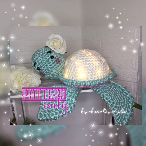 Night light Little Miss Turtle Crochet pattern Nachtlicht häkeln