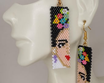 Beaded Frida Earrings, Miyuki Seed Beads