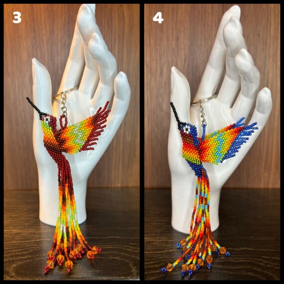 Beaded hummingbird keychain deals