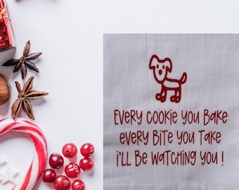 Dog Christmas Tea Towel, Funny Farmhouse Decor