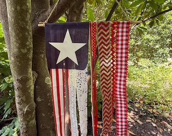 American Flag Decorative Ribbon Flag; 4th of July