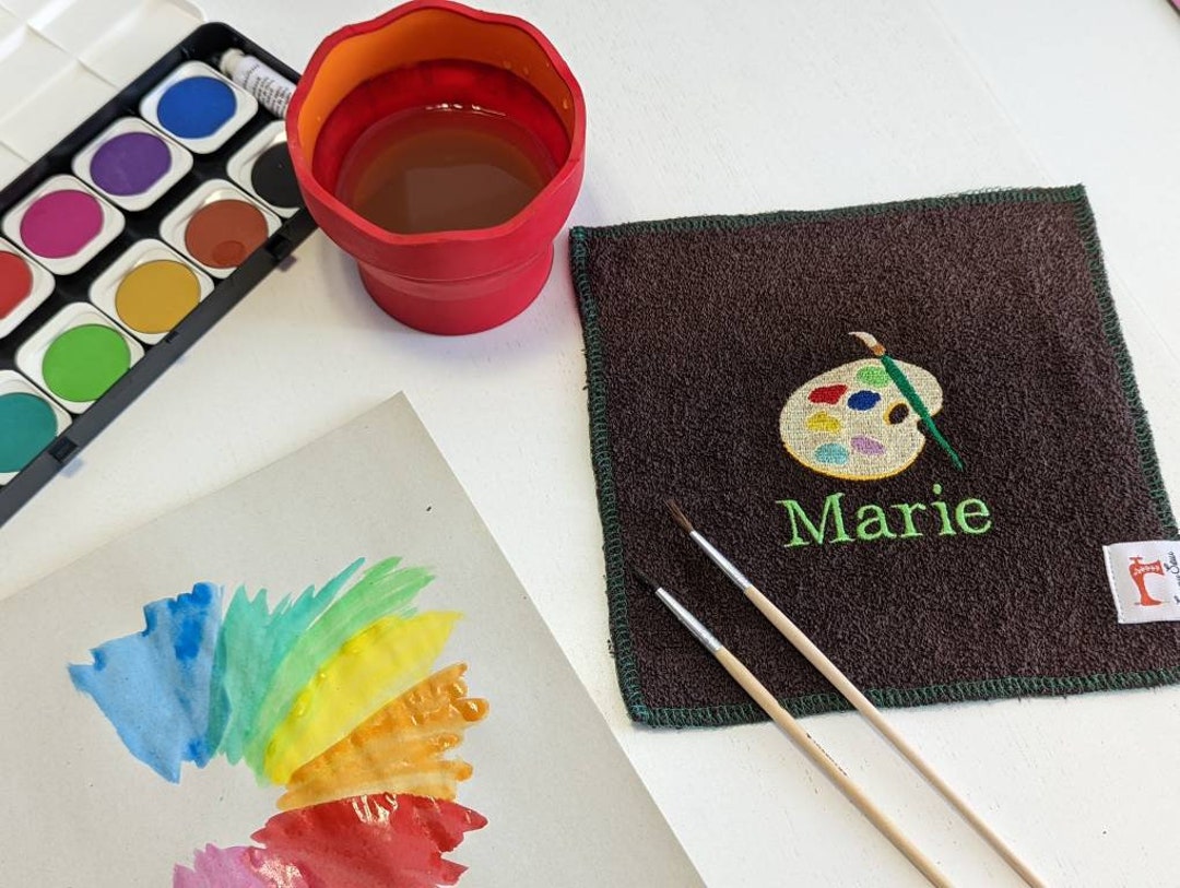 Watercolor Rag Painting Rag/painting Cloth/brush Cloth - With Desired Name - Etsy
