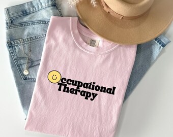 Smiley Face Occupational Therapy T-Shirt - Comfort Colors OT Gift