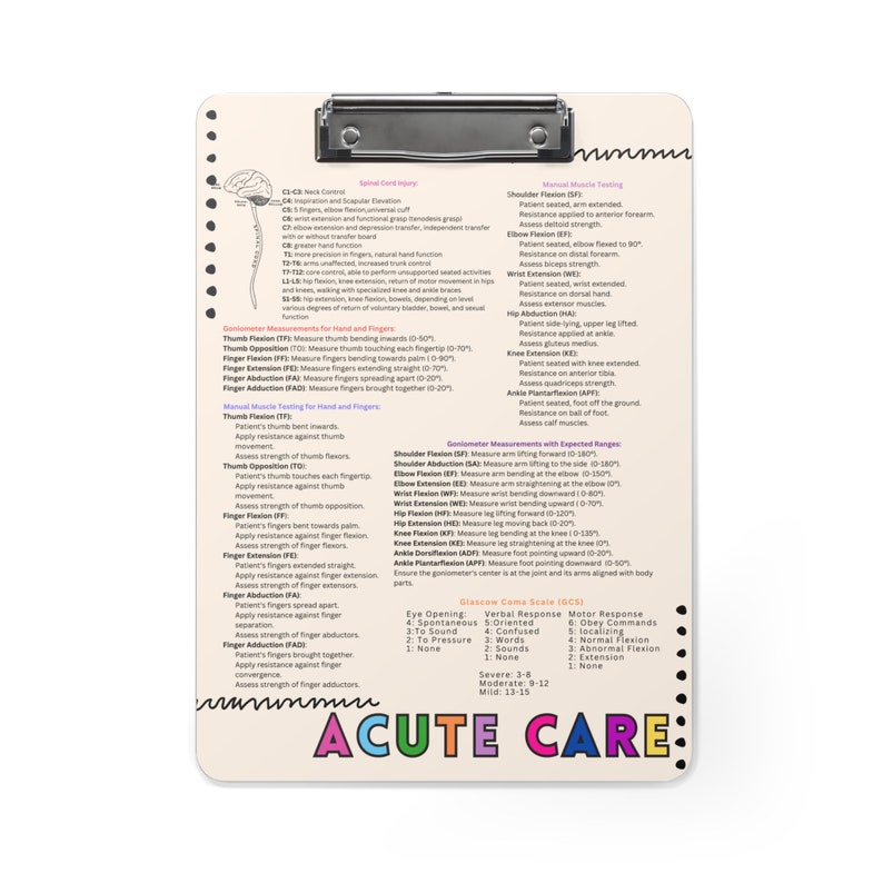 Occupational Therapy Quick Reference Guide Acute Care Pediatric