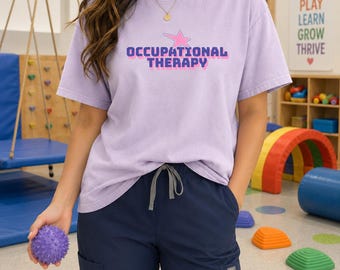 Occupational Therapy Star T-shirt | Retro Pink Purple OT Tee