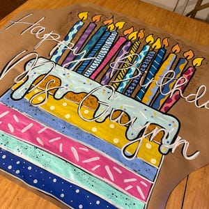 Custom Hand Painted Birthday Banner | Personalized Party Sign | Sports Theme | Name Banner | Kraft Paper Wall Decor