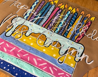 Custom Hand-Painted Birthday Banner: Kraft Paper Party Decor